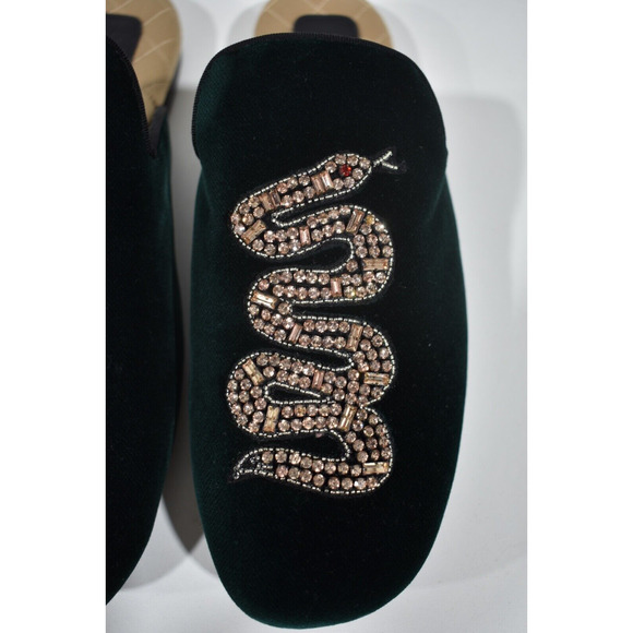 Gucci Lawrence Princetown Green Crystal Snake Slide Loafer Mule Slipper Flats 36 - Picture 7 of 12